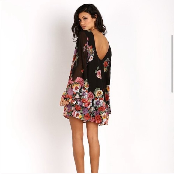 NWT SMYM MuMu Bombshell Dress Mini in Falling Floral Babydoll Flowy Small - Picture 11 of 11